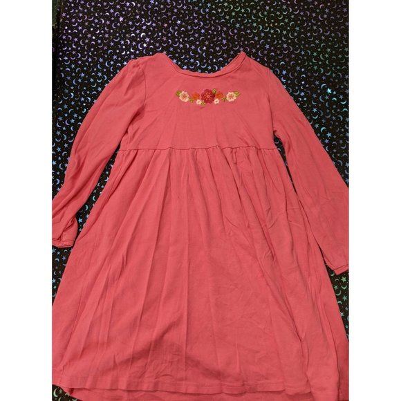 Pink Flower Embroidered Long Sleeve Dress Gymboree 12